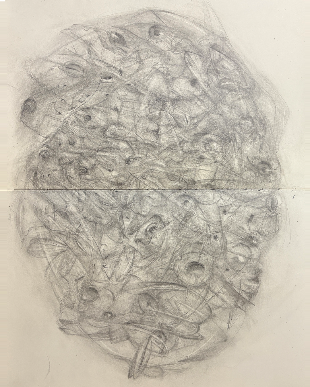 Overlay Study, pencil on paper by Geoff Holle.