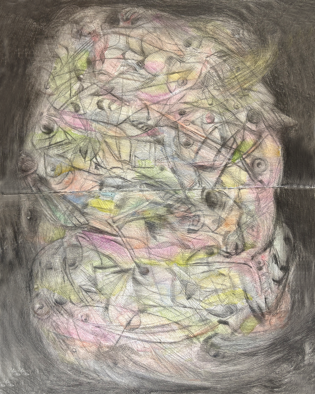 Overlay Study, pencil on paper by Geoff Holle.