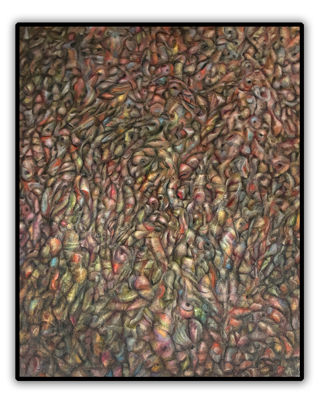 Overlay 3, oil painting on panel by Geoff Holle.