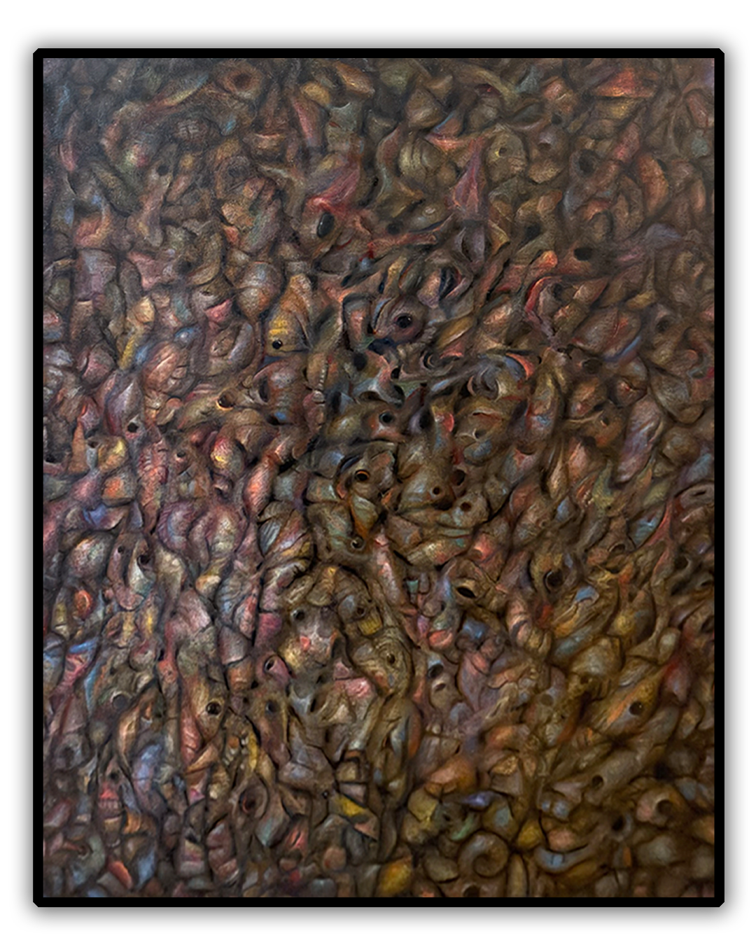 Overlay 6, oil painting on panel by Geoff Holle.