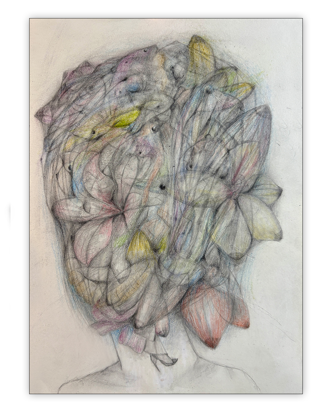 Drawing, pencil on paper by Geoff Holle.