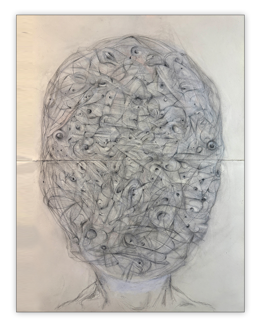 Drawing, pencil on paper by Geoff Holle.