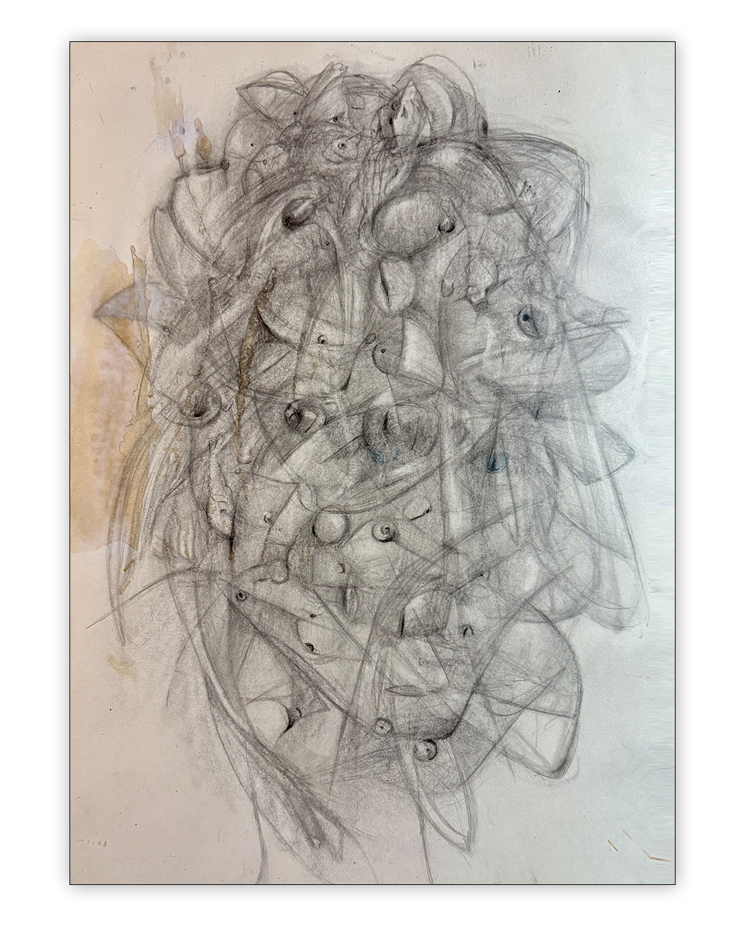 Drawing, pencil on paper by Geoff Holle.